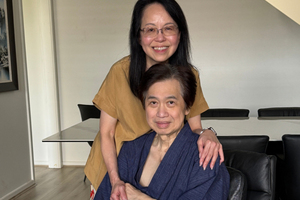 Austin Health patient 68-year-old Hock Yap with his wife